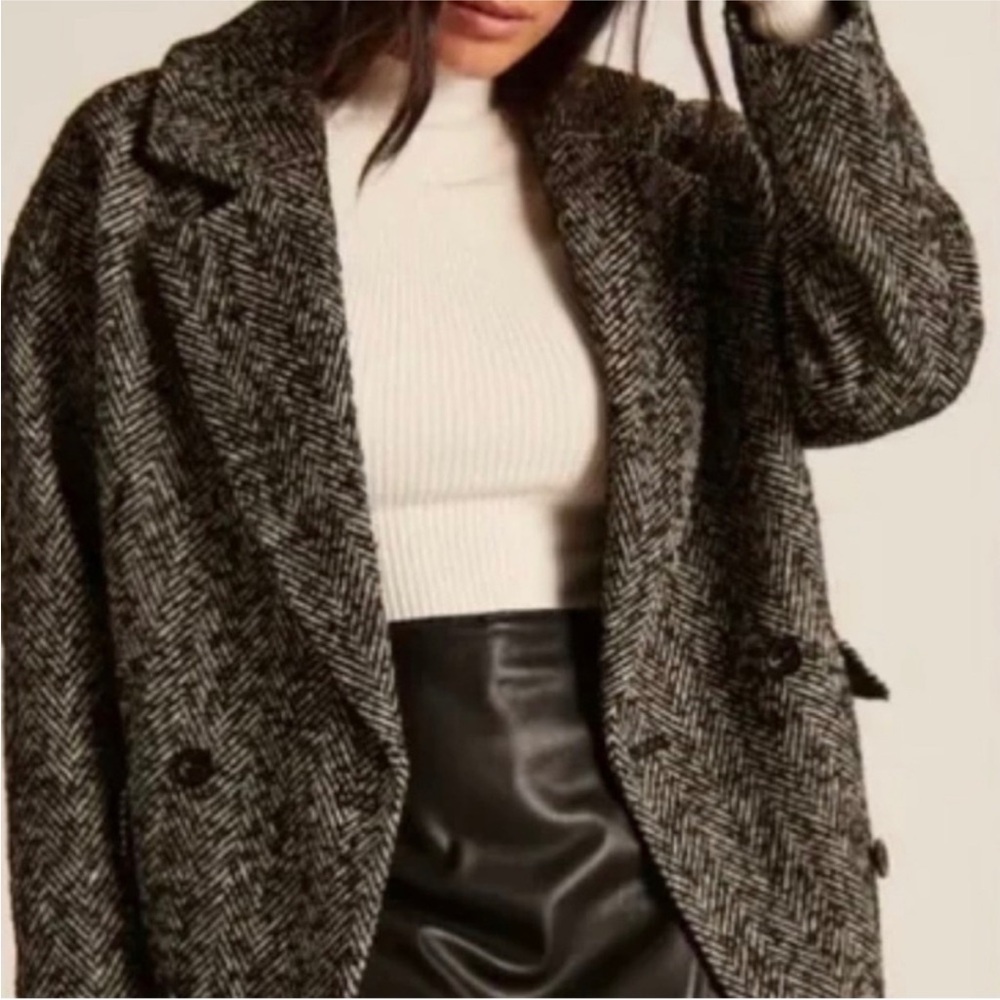 Abercrombie & Fitch Herringbone Lined Oversized Womens Size PXS NWT